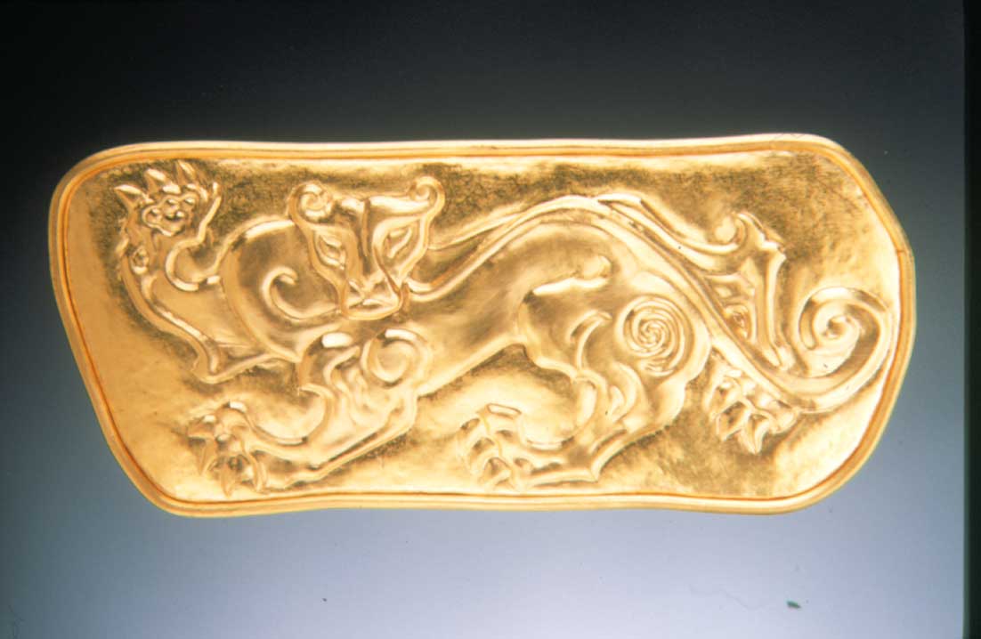 picture of 24K gold repoussé animal
